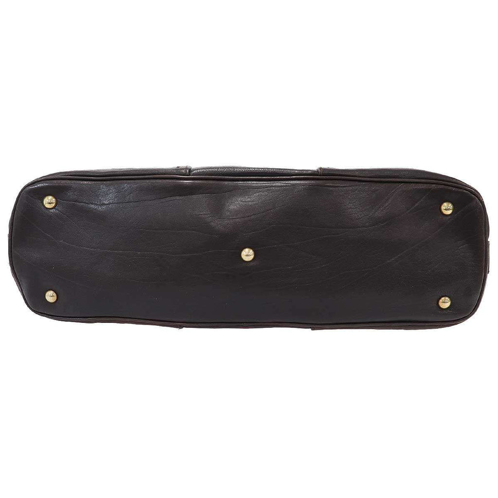 Saint Laurent Yves Midi Leather Handbag Brown — view 4