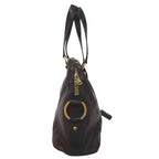Saint Laurent Yves Midi Leather Handbag Brown — view 3