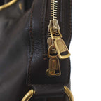 Saint Laurent Yves Midi Leather Handbag Brown — view 8