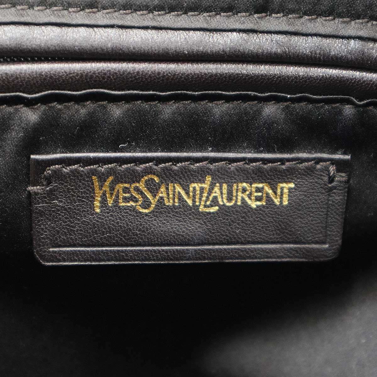 Saint Laurent Yves Midi Leather Handbag Brown — view 5