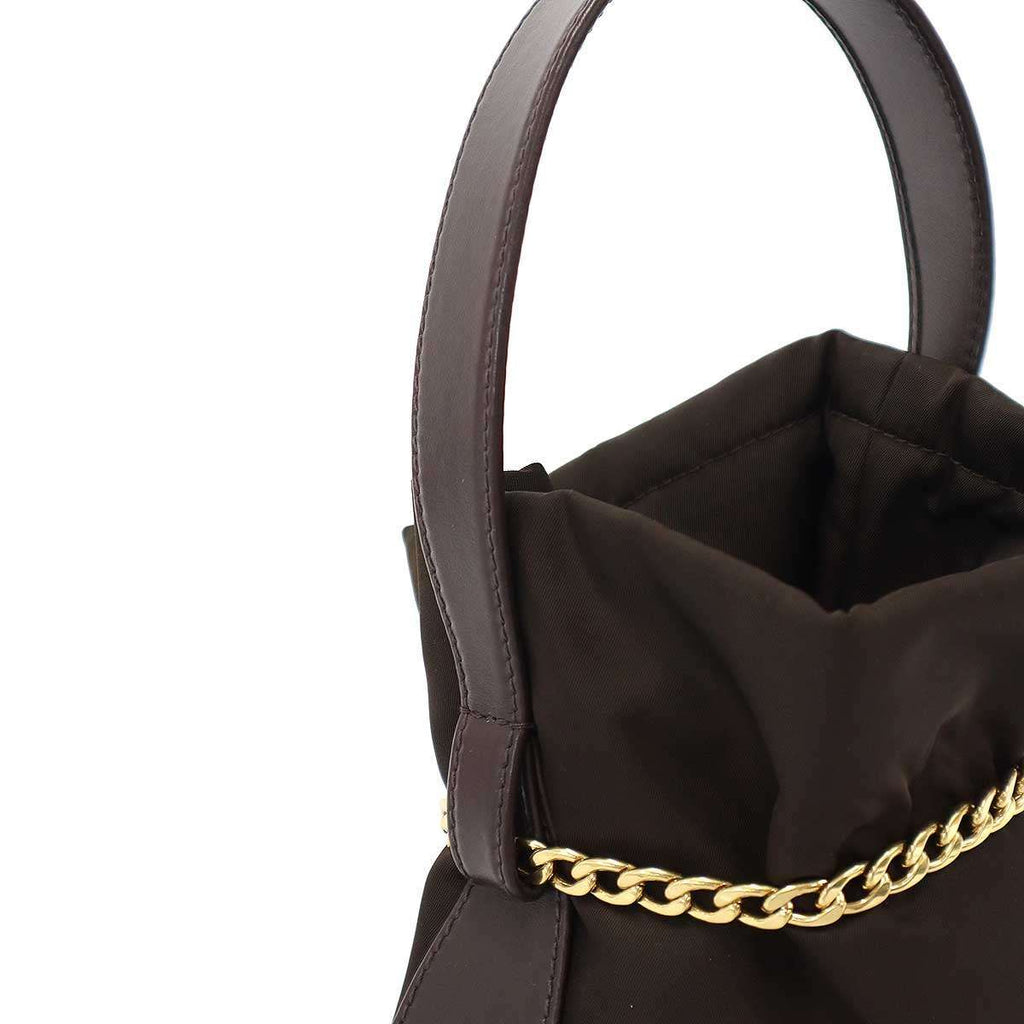 Prada Re-Nylon Petit Sac Noir Mini Bucket Bag Sac Leche Brown — view 7