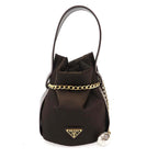 Prada Re-Nylon Petit Sac Noir Mini Bucket Bag Sac Leche Brown