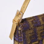 Fendi Mamma Baguette Bag Zucca Jacquard Gold Purple Brown — view 4