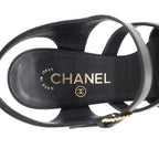 Chanel Pearl Heels tola sandals Black — view 5