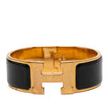 Hermes Clic Clac GM Bracelet Gold Black Plating Enamel