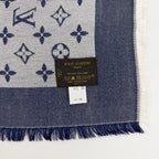 Louis Vuitton Monogram Shaw Silk Navy Vintage Scarf — view 6
