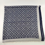 Louis Vuitton Monogram Shaw Silk Navy Vintage Scarf — view 2