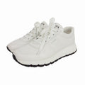 Prada Lambskin Low Cut Sneakers Shoes 6 White