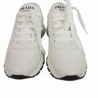 Prada Lambskin Low Cut Sneakers Shoes 6 White — view 3