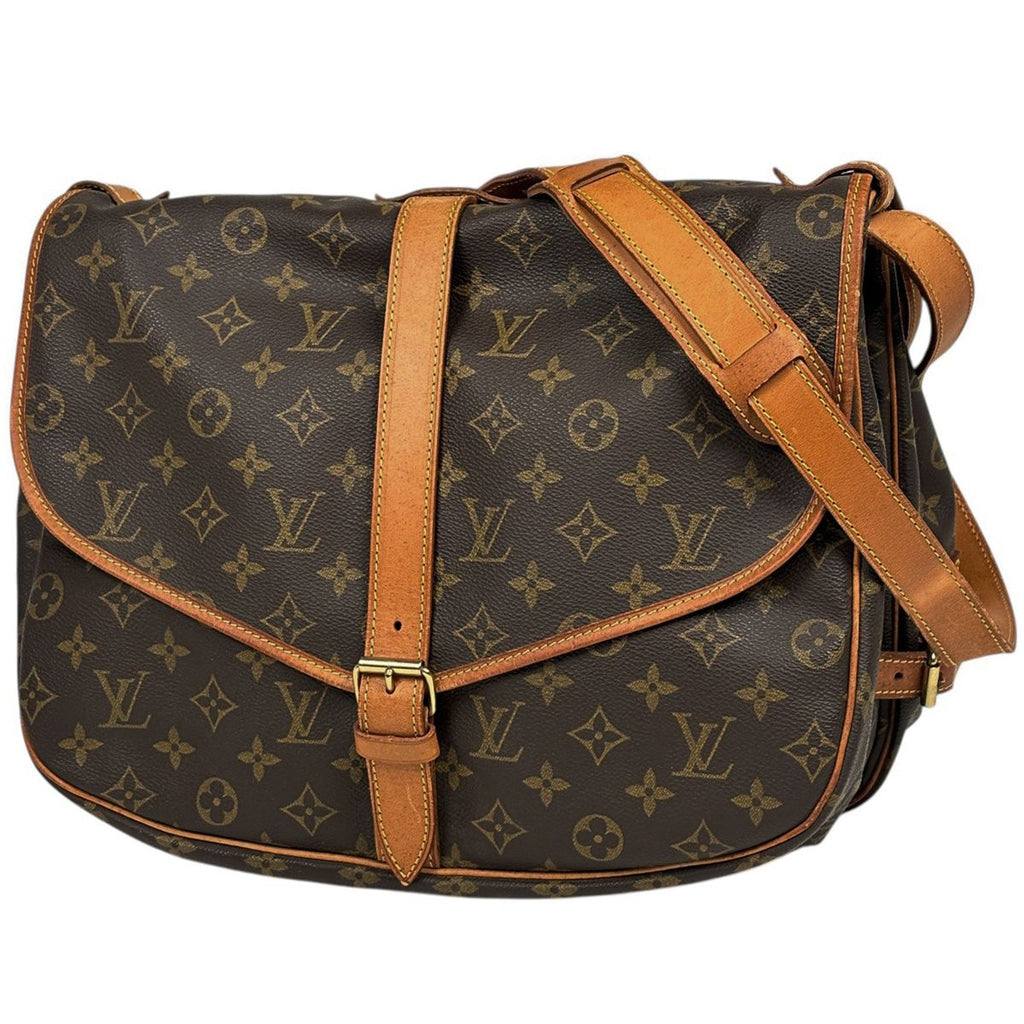 Louis Vuitton Saumur 35 Crossbody Shoulder Bag Monogram Brown