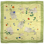 Hermes Carre 90 Des Fleurs Pour Dire Scarf Silk togreen Yellow