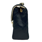 Chanel Mini Quilted Che Shoulder Bag CC Logo Black — view 2