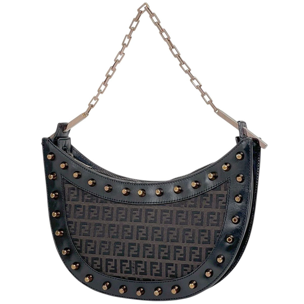Fendi ofpattern Che Shoulder Bag Canvas Brown