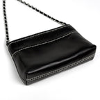 Chanel Logo Che Handbag Pouch Leather Black — view 2