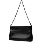 Chanel Logo Che Handbag Pouch Leather Black