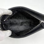 Chanel Logo Che Handbag Pouch Leather Black — view 7