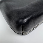 Chanel Logo Che Handbag Pouch Leather Black — view 3