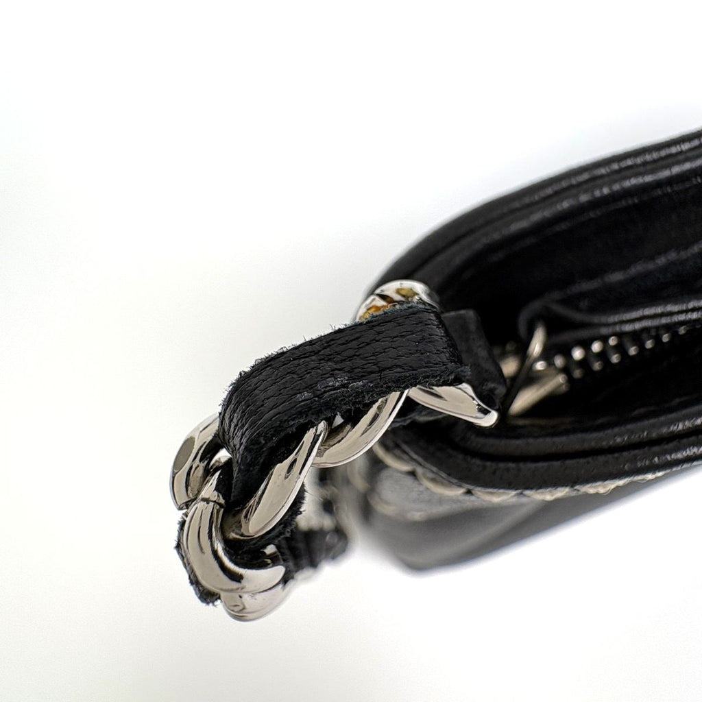 Chanel Logo Che Handbag Pouch Leather Black — view 5