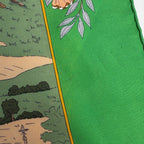 Hermes Carre 90 Costumes Des Departements Scarf Silk Green Multicolor — view 3