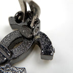 Chanel CC Logo Line Earrings Tale Silver — view 4