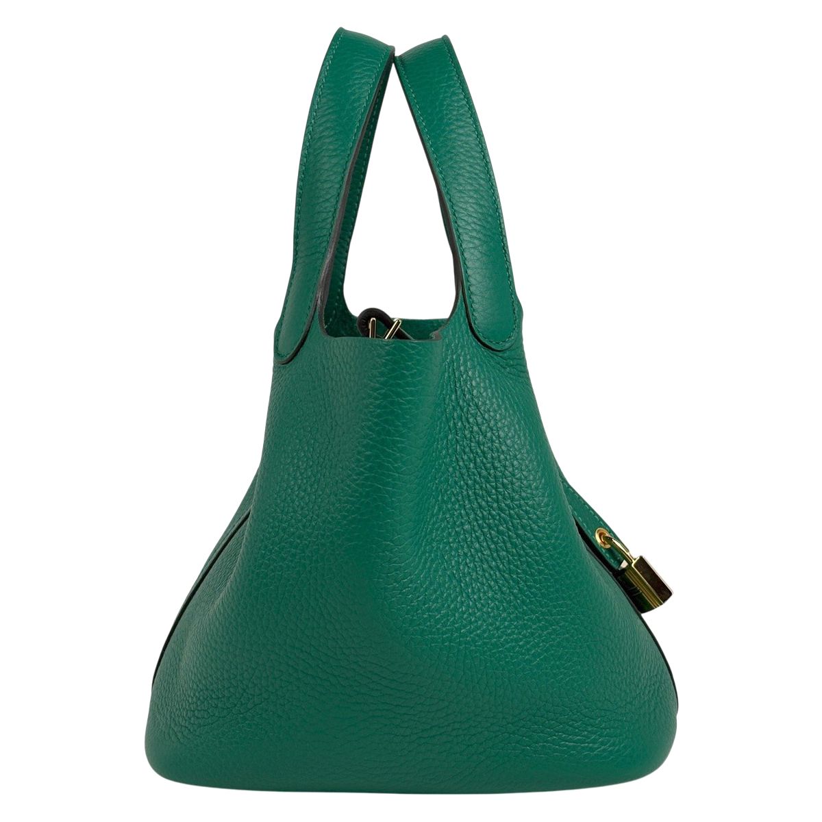 Hermes Picotin Lock PM Handbag Taurillon Clemence Vert — view 4