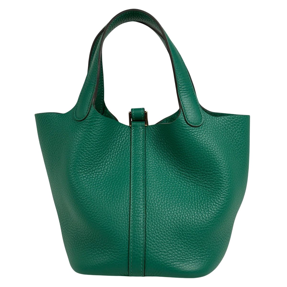 Hermes Picotin Lock PM Handbag Taurillon Clemence Vert — view 3