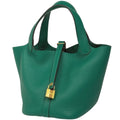 Hermes Picotin Lock PM Handbag Taurillon Clemence Vert