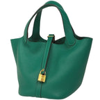 Hermes Picotin Lock PM Handbag Taurillon Clemence Vert