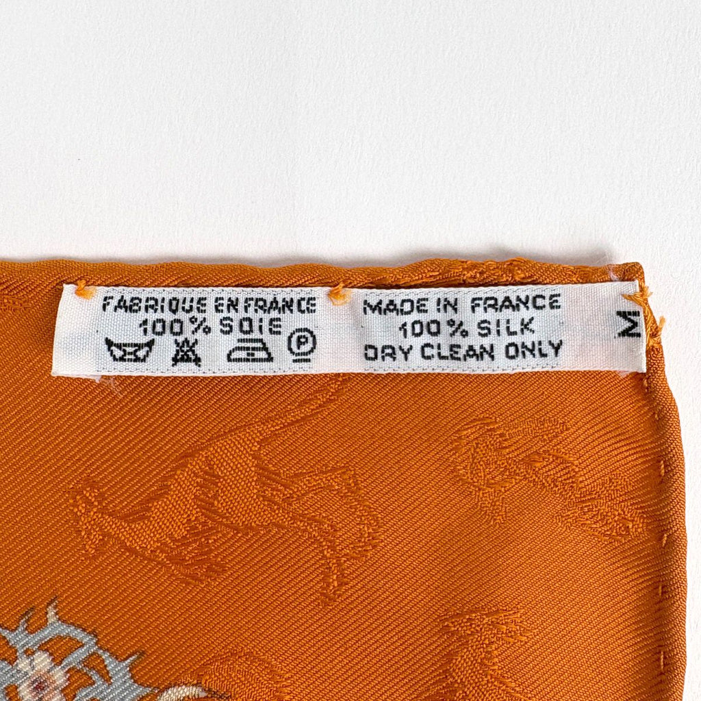 Hermes Carre 90 Geographe Scarf Silk Orange Multicolor — view 2