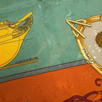 Hermes Carre 90 Geographe Scarf Silk Orange Multicolor — view 3