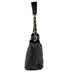 Chanel CC Logo Chain Shoulder Bag Quilted Caviar Leather Black — view 2