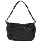 Chanel CC Logo Chain Shoulder Bag Quilted Caviar Leather Black — view 3