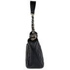 Chanel CC Logo Chain Shoulder Bag Quilted Caviar Leather Black — view 4