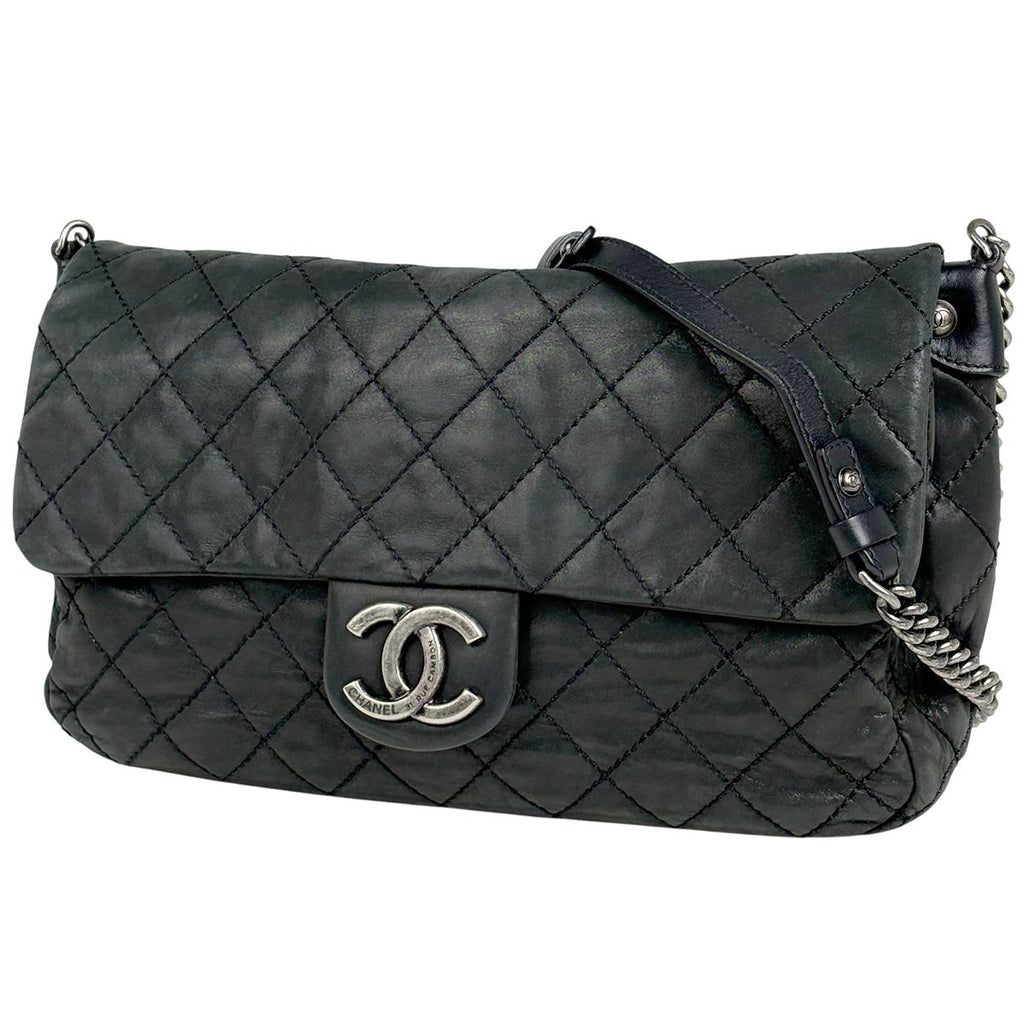Chanel Wild Stitch Che Shoulder Bag CC Logo Black