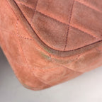 Chanel CC Logo Che Shoulder Bag Quilted Suede Pink — view 3