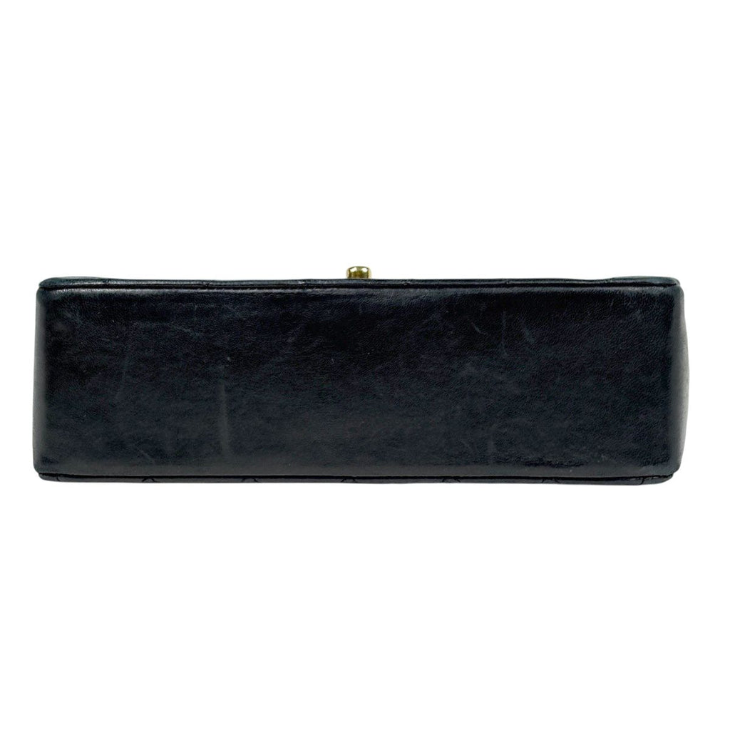 Chanel CC Logo Chain Shoulder Bag Quilted Leather Black — view 5