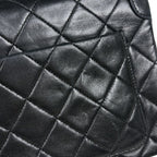 Chanel CC Logo Chain Shoulder Bag Quilted Leather Black — view 8