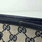 Gucci GG Pattern Shoulder Bag Sherry Line Canvas Navy Beige — view 5