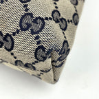 Gucci GG Pattern Shoulder Bag Sherry Line Canvas Navy Beige — view 3