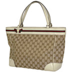 Gucci GG Pattern Tote Sherry Line Canvas Beige