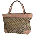 Gucci GG Pattern Tote Canvas Beige Pink