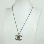 Chanel CC Logo Necklace Quilted Silver Plating — view 5