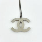 Chanel CC Logo Necklace Quilted Silver Plating — view 2