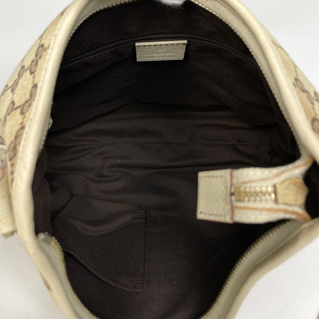 Gucci GG Pattern Shoulder Bag Abbey Canvas Beige — view 7