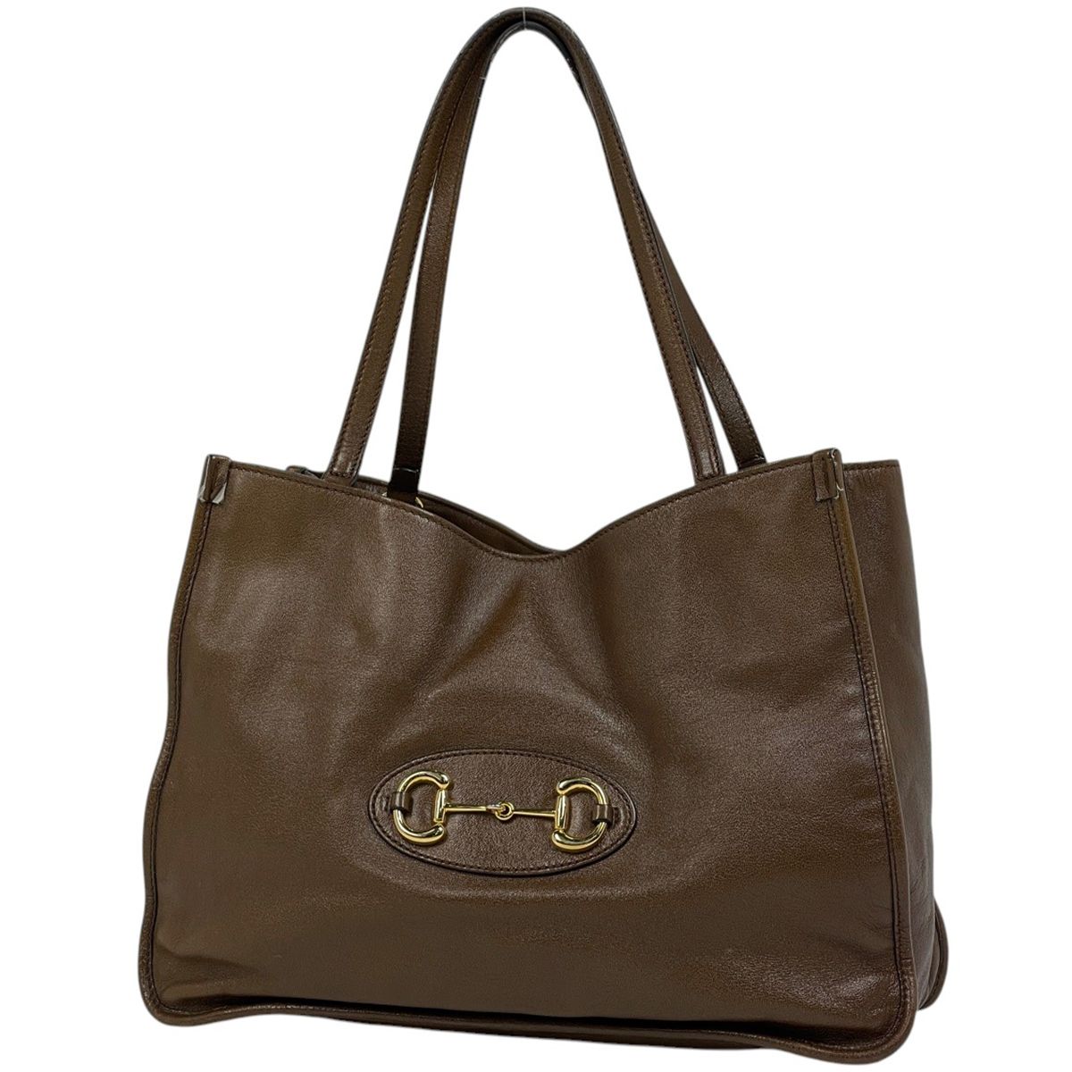 Gucci Horsebit Tote Leather Brown