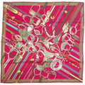 Hermes Carre 90 Concours D'etrers Scarf Silk Pink Multicolor