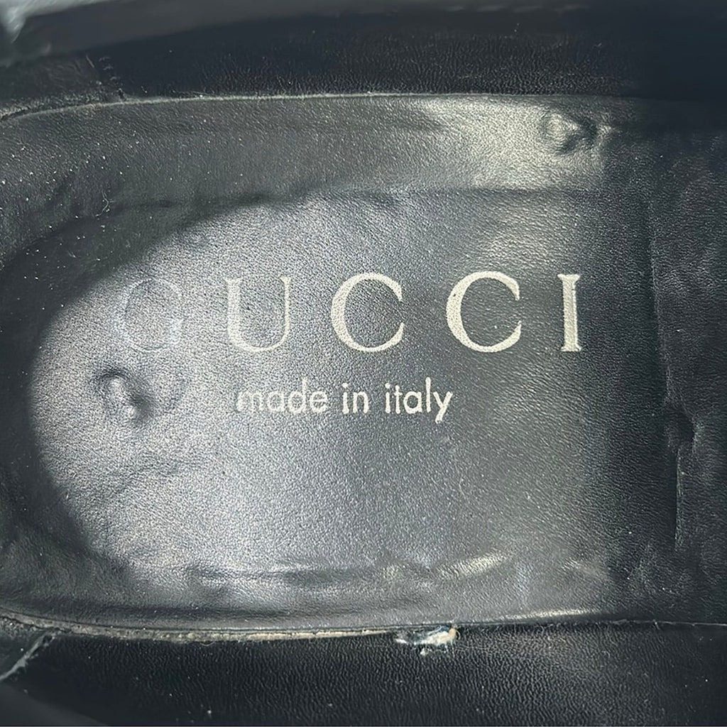 Gucci Loafers 41 Black Plate Logo Leather — view 5