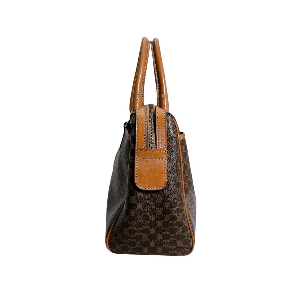Celine Leather Handbag Macadam Brown — view 3