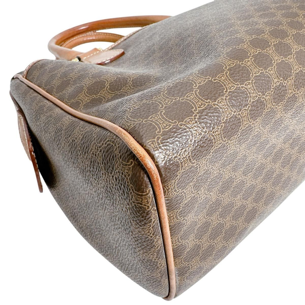 Celine Leather Handbag Macadam Brown — view 8