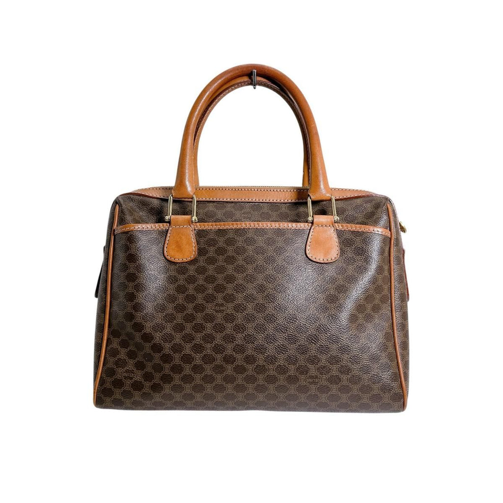 Celine Leather Handbag Macadam Brown — view 2